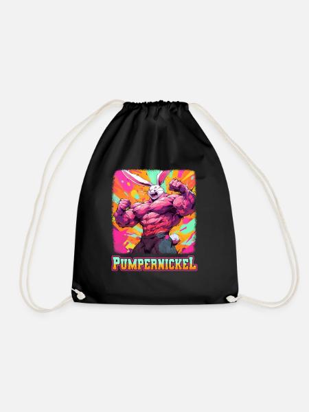 Pumpernickel Bodybuilding Kraftsport Fitness Meme - Turnbeutel - Schwarz