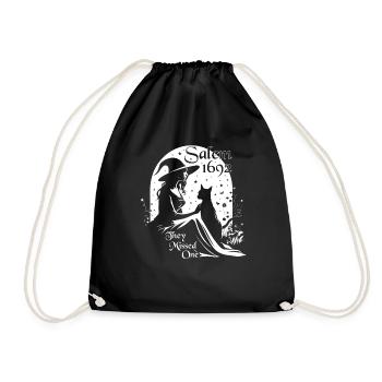 Salem 1692 They Missed One Halloween Cat Witch - Drawstring Bag - black - Front