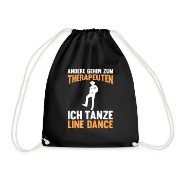 Line Dance Tänzer - Turnbeutel - Schwarz - Vorne