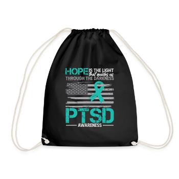 PTSD Awareness - Drawstring Bag - black - Front