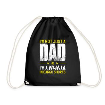 Ninja Dad Shirt - Drawstring Bag - black - Front