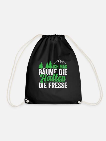 Ich mag Bäume die halten die Fresse - Turnbeutel - Schwarz