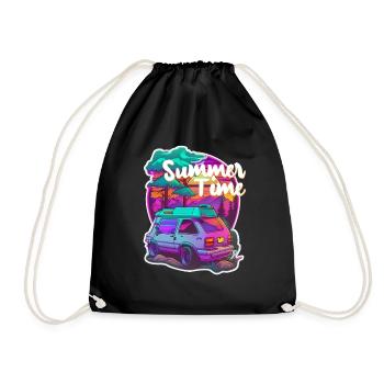 Summer Time - Van Life - Holidays - Drawstring Bag - black - Front