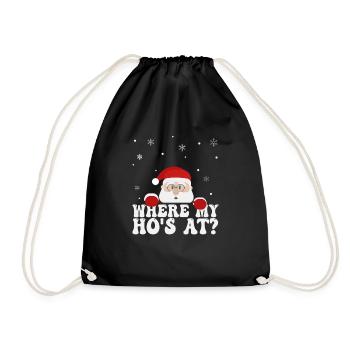 Où mon Ho est à Noël Père Noël Humour Drôle - Sac de sport léger - noir - Devant