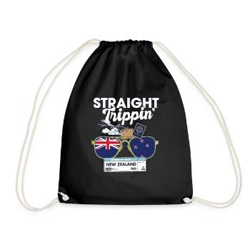 Straight Trippin' New Zealand Vacation Tour - Turnbeutel - Schwarz - Vorne