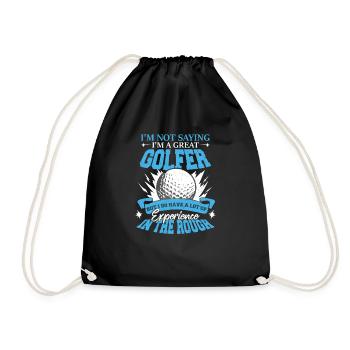 I'm A Great Golfer - Drawstring Bag - black - Front