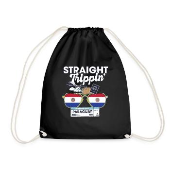Straight Trippin' Paraguay Vacation Tour Travel - Drawstring Bag - black - Front