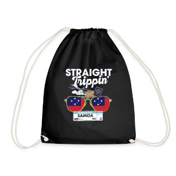 Straight Trippin' Samoa Vacation Tour Travel Trip - Drawstring Bag - black - Front