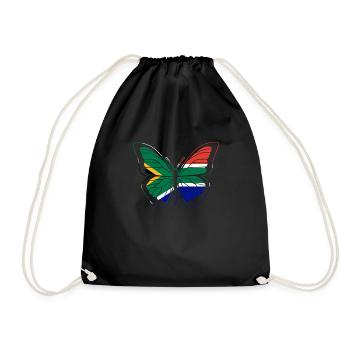 Südafrika - Turnbeutel - Schwarz - Vorne