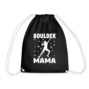 Bouldering Mama Boulder Mutti Boulderer Mother's Day - Drawstring Bag - black - Front