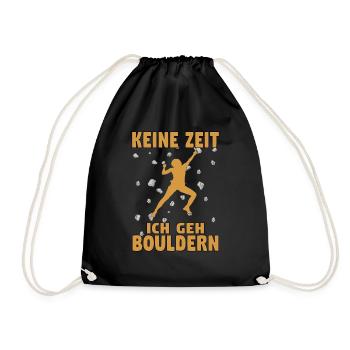 Boulder Bouldern Klettern Boulderer Bouldering - Turnbeutel - Schwarz - Vorne