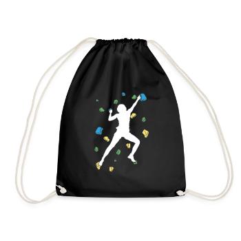 Bouldering Bouldering Climbing Boulderer Bouldering - Drawstring Bag - black - Front