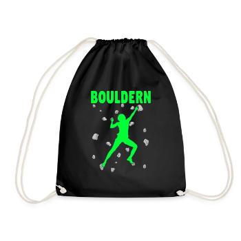 Bouldering Bouldering Climbing Boulderer Bouldering - Drawstring Bag - black - Front