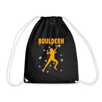 Bouldering Bouldering Climbing Boulderer Bouldering - Drawstring Bag - black - Front