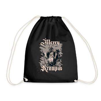 Horror Krampus T-Shirt Böser Weihnachtsbrauch - Turnbeutel - Schwarz - Vorne