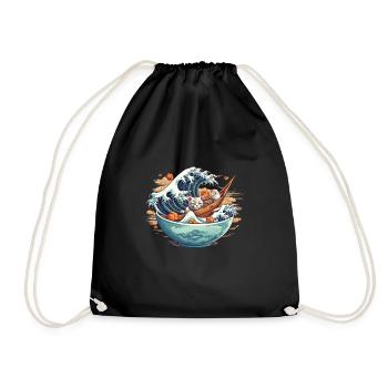 Kawaii Neko Ramen Amateurs de cuisine japonaise - Sac de sport léger - noir - Devant