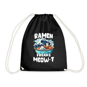 Kawaii Chat et Ramen Otaku Cadeau Neko Ramen - Sac de sport léger - noir - Devant