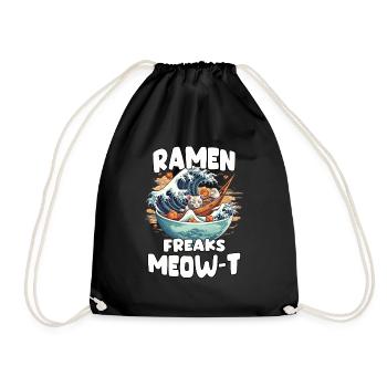 Japanisches Ramen Bowl Kunstwerk für Anime Fans - Turnbeutel - Schwarz - Vorne