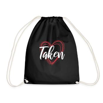 Taken Heart Love Valentinstag V-Day Pyjama - Turnbeutel - Schwarz - Vorne