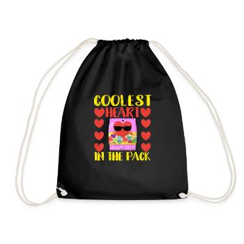 Coolste Herz in der Packung lustige Valentinstag - Turnbeutel - Schwarz - Vorne