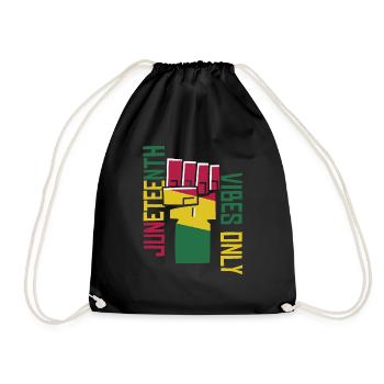 Juneteenth Vibes Only - Drawstring Bag - black - Front