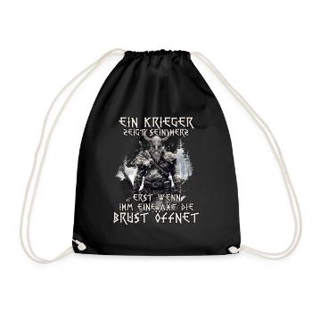 Nordische Mythologie Wikinger Shirt - Turnbeutel - Schwarz - Vorne