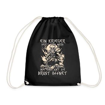 Nordische Mythologie Wikinger Krieger Stärke - Turnbeutel - Schwarz - Vorne