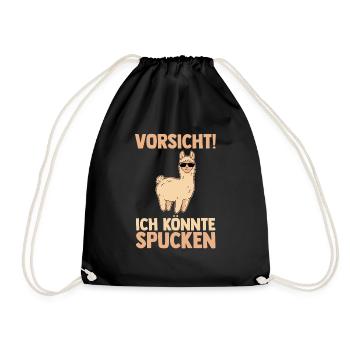 Alpaka - Turnbeutel - Schwarz - Vorne