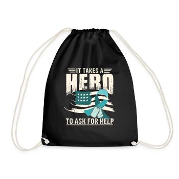 PTSD Awareness Month - Drawstring Bag - black - Front
