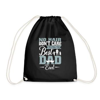 Papa No Hair Humor Shirt - Turnbeutel - Schwarz - Vorne