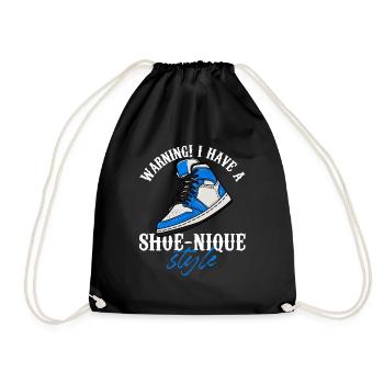 Avertissement! J’ai des baskets de style chaussure - Sac de sport léger - noir - Devant