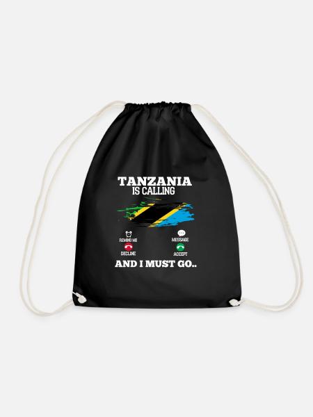 Tanzania - Drawstring Bag - black
