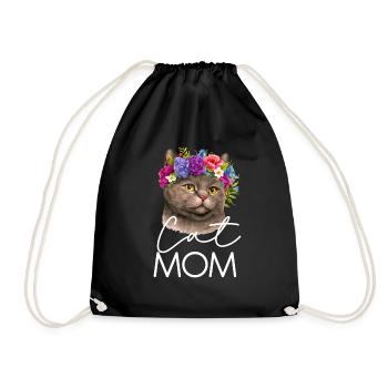 Exotic Shorthair Cat Mom - Drawstring Bag - black - Front