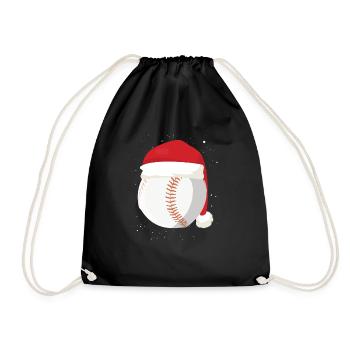 Weihnachten Baseball Ball Weihnachtsmann Hut Xmas - Turnbeutel - Schwarz - Vorne
