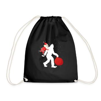Weihnachtsmann Reiten Bigfoot Sasquatch Funny - Turnbeutel - Schwarz - Vorne