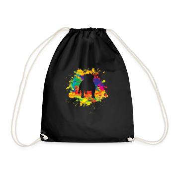 Chien Bulldog Dog Propriétaire Gechenkidee - Sac de sport léger - noir - Devant