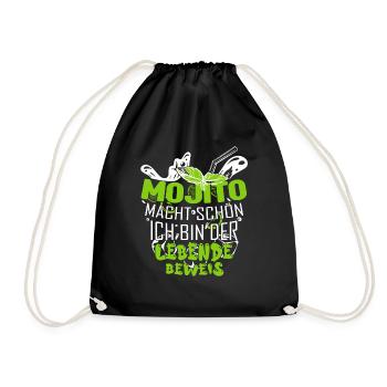 Mojito macht schön ich bin der lebende Beweis - Turnbeutel - Schwarz - Vorne