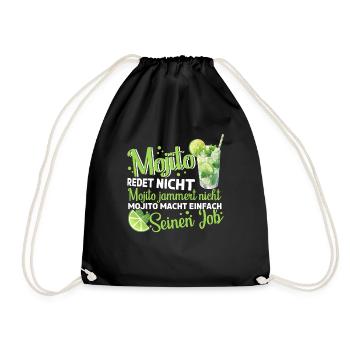 Mojito redte nicht Mojito macht einfach seinen Job - Turnbeutel - Schwarz - Vorne