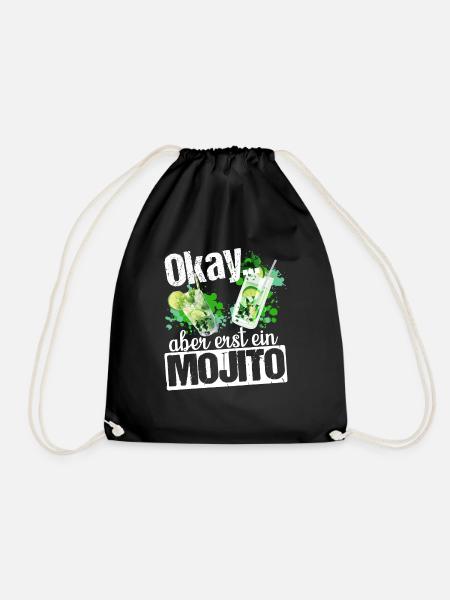 Mojito Longdrink Cocktail - Turnbeutel - Schwarz