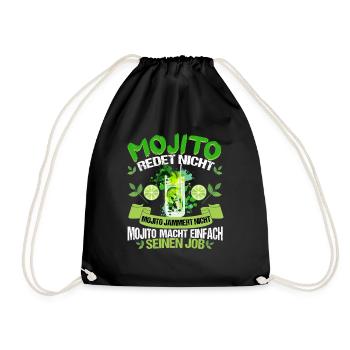 Mojito redte nicht Mojito macht einfach seinen Job - Turnbeutel - Schwarz - Vorne