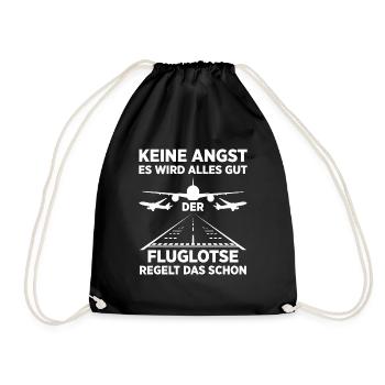 Luftraumkontrolle Für Fluglotsen Flugkontrolleur R - Turnbeutel - Schwarz - Vorne