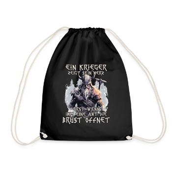 Wikinger Krieger Shirt Wahalla Söhne Odins - Turnbeutel - Schwarz - Vorne