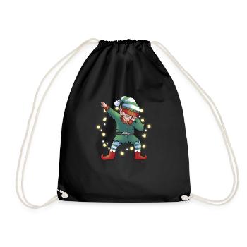 Christmas Dabbing Elf Squad Xmas Family Matchin - Drawstring Bag - black - Front