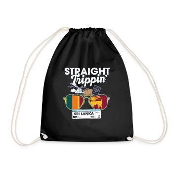 Straight Trippin' Sri Lanka Vacation Tour Travel - Drawstring Bag - black - Front