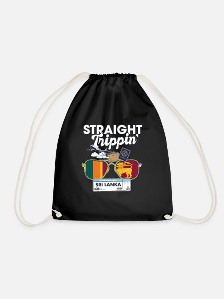 Straight Trippin' Sri Lanka Vacation Tour Travel - Drawstring Bag - black