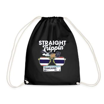 Straight Trippin' Thailand Vacation Tour Travel - Drawstring Bag - black - Front