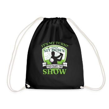 Enjoy The Show Golfing Funny Golf - Drawstring Bag - black - Front
