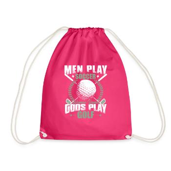 Gods Play Golf - Drawstring Bag - fuchsia - Front