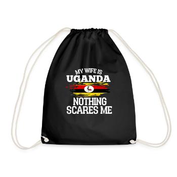 Uganda - Drawstring Bag - black - Front
