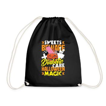 Bonbons Attention Soins Diabétiques Halloween Magie - Sac de sport léger - noir - Devant
